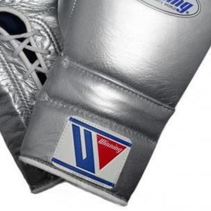 Winning ถุงมือชกมวยหนังแท้พรีเมี่ยมสีเงิน, ถุงมือฝึกชกมวยต่อสู้ชกมวยโปรขนาด8ออนซ์10ออนซ์12ออนซ์14ออนซ์16ออนซ์ - Product Image 4