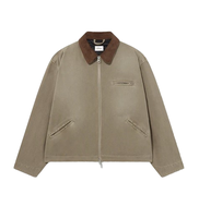 Veste universitaire Detroit pour homme, personnalisée par le fabricant, avec appliqué brodé, en denim, sergé de coton, toile, effet vieilli et strass