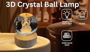 Desidiya - Lámpara de Noche de Cristal 3D con Forma de Bola de Cristal, Decoración para el Hogar, Regalo para Diwali, Graduación, Ramadán, Mujeres, Hombres, Papá - Product Image 4