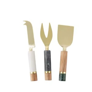 Ensemble de couteaux à fromage élégants, poignées décoratives, 4 pièces, en acier inoxydable, outils métalliques, compatibles lave-vaisselle, écologiques, pour servir, offrir en cadeau - Product Image 2