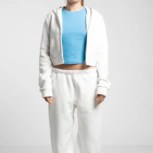 Sweat à capuche zippé court pour femmes de haute qualité, confortable et élégant, parfait pour les vêtements décontractés et les entraînements - Product Image 5