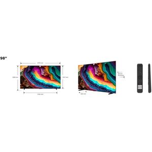 98-Inch Smart <b>TV</b> with 4K Ultra HD and QLED <b>Backlight</b> WiFi 120Hz Refresh Rate Black Television with Variety of Screen Sizes - Product Image 1
