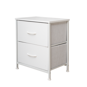 Cómoda Moderna Plegable de Tela con 2 Cajones, MDF, Madera de Pino y Acero Inoxidable, Mueble de Almacenamiento para Dormitorio - Product Image 4