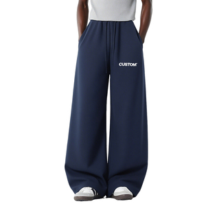 Pantalones de Hombre al por Mayor, Personalizados OEM y ODM, Pantalones Deportivos Casuales, Holgados, de Felpa Francesa, de Pierna Ancha - Product Image 1