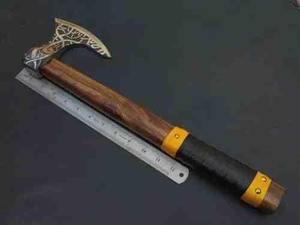Hacha Vikinga de Acero al Carbono Hecha a Mano de Steel Craft International - Doble Hoja, Mango de Madera, Personalizable, para Campamento, Caza y Actividades al Aire Libre - Product Image 2