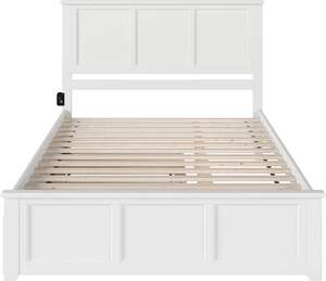 Cama nido doble XL tradicional hecha a mano con cabecero de panel blanco – Estructura de madera maciza - Product Image 3