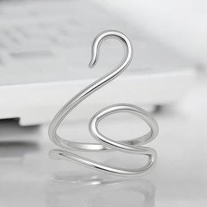 Bague serpent en argent sterling 925 Bague ouverte serpent minimaliste réglable pour femme - Product Image 2