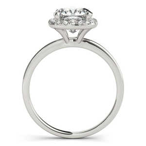 Bague de fiançailles en or blanc 14 carats avec halo de diamants en forme de coussin, bijoux en diamants de 0,15 carat - Product Image 2