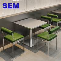 Mobilier de restaurant industriel SEM, tables et chaises en acier inoxydable, mobilier de cafétéria, mobilier de restaurant, sièges de banquette