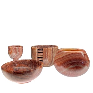 Small Pink Onyx <b>Bowl</b>, <b>Red</b> Pink Onyx <b>Bowls</b> , Pink Marble <b>Bowl</b> - Product Image 4