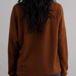 เสื้อสเวตเชิ้ต100% คอกลมแขนยาวสำหรับผู้หญิงเสื้อสเวตเชิ้ตซักลำลองแบบคลาสสิกเสื้อสวมหัวสีพื้นคุณภาพสูงโลโก้ได้ตามต้องการ - Product Image 3