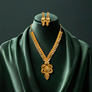 Las mejores ofertas Conjunto de pendientes de collar con chapado en oro de 22 quilates Estilo único Las mujeres usan collar Conjunto de pendientes Joyería - Product Image 3