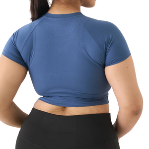 Tops Deportivos de Yoga de Talla Grande, Elásticos, de Manga Corta, Ropa Deportiva Activa para Entrenamiento, Fitness, Gimnasio y Deportes para Mujer - Product Image 2