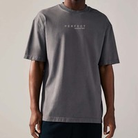 Camiseta de manga corta pesada para hombre, ropa informal de gran tamaño con hombros caídos, camisetas con diseño de logotipo personalizado