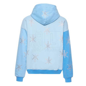 Último estilo nueva llegada Color sólido hombres básicos Rhinestone sudaderas con capucha algodón poliéster venta al por mayor hombres básicos Rhinestone sudaderas con capucha - Product Image 2