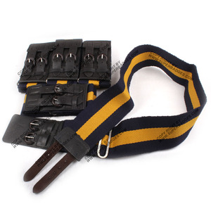 General Staff Woven Webbing Stable Belt with Brass <b>Buckle</b> High Quality Brass or Leather <b>Straps</b> Adjustable Waist - Product Image 2