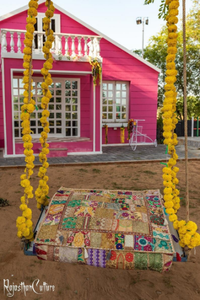 Funda de Puff Cuadrada de Algodón Hecha a Mano en India, con Diseño de Patchwork Banjara, Bordada e Impresa, para Sala de Estar, Hotel, con Dibujos Animados de Animales - Product Image 2