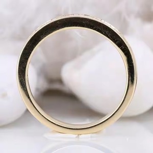 Baguette blanca Lab Grown Diamond Compromiso eternidad Anillo DE BODA 14K Oro sólido Vermeil Anillo de regalo de aniversario - Product Image 2