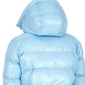 Veste matelassée à bulles en laine/polyester de haute qualité pour hommes avec col à capuche - Product Image 6