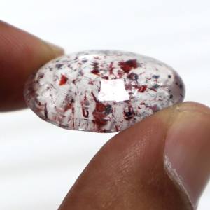 18 Carats Naturel Super Seven Améthyste Rutile Pierre à facettes Cabochon Super Seven Lepidocrocite Pierre coupée Taille 23X17MM - Product Image 5