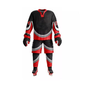 ¡Fabricante directo! Conjuntos de uniformes de hockey con logotipo personalizado estilo OEM con impresión por sublimación personalizada a precio de fábrica competitivo - Product Image 2