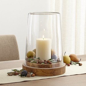 Bougeoir en bois avec couvercle en verre - Product Image 2