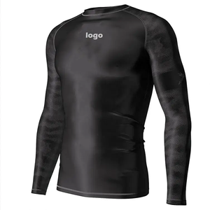 เสื้อแรชการ์ดสำหรับผู้ชาย แขนยาว ป้องกันรังสียูวี SPF50+  แบบสั่งทำพิเศษจากโรงงาน พิมพ์ลายโลโก้ด้วยเทคนิคซับลิเมชั่น เหมาะสำหรับกีฬา MMA และ BJJ - Product Image 4