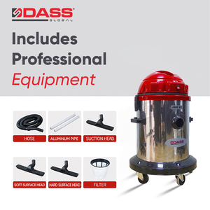 Aspirateur industriel 50L 1,6 kW en acier inoxydable, collecteur de poussière, machine de nettoyage de sols avec tuyau et buses - Product Image 2