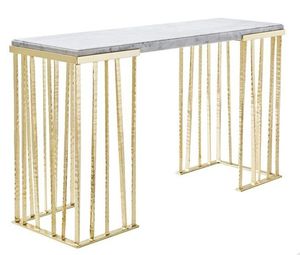 Meubles de bureau modernes personnalisés, table console en métal avec plateau en marbre pour salon, chambre à coucher et hôtel - Product Image 6