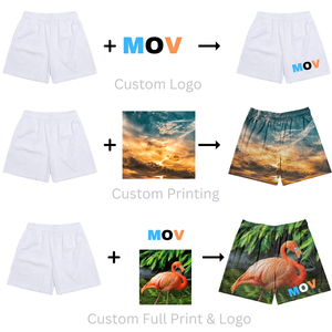 2025 logotipo personalizado verano al aire libre pantalones cortos deportivos transpirable poliéster cintura media letra impresión al por mayor pantalones cortos de baloncesto en blanco - Product Image 2