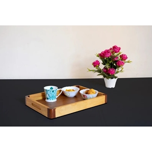 Bandeja de madera para servir Bandeja de desayuno hecha a mano de madera Diseñador Regalo de inauguración de la casa Bandeja de desayuno - Product Image 4