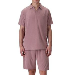 Conjunto Deportivo de 2 Piezas para Hombre, Camiseta y Pantalones Cortos de Algodón Transpirable, Estilo Moderno - Product Image 1