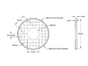 Engranaje de Montaje en Eje de Aluminio Serie 4302, MOD 0.8 (Diámetro Interior de 32 mm, 105 Dientes) para Robots STEM REV WCP FTC FRC - Product Image 2