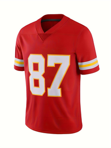Meilleur design Maillot de football américain pour hommes à manches courtes Qualité Nouveau produit pour vêtements de sport Broderie de logo personnalisé Grande taille - Product Image 3