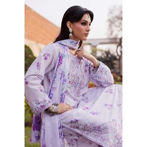 ชุดเสื้อชีฟอง BATIK-3PC พร้อมเสื้อเชิ้ตผ้าลอนพิมพ์ลาย ผ้าคลุมไหล่ผ้าไหมพิมพ์ลาย และกางเกงพิมพ์ลาย-BIC-019 ตกแต่งด้วยงานปัก - Product Image 4
