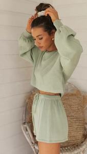 Tenues de pull 2 pièces brodées de couleur unie à manches longues pour femmes - Product Image 5