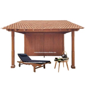 Pérgola sólida de madera de teca tropical hecha a mano, toldo impermeable, cenador de madera maciza, tumbona, cama de piscina, muebles de exterior, Indonesia - Product Image 4