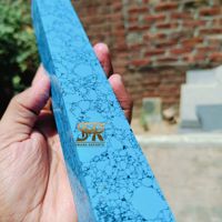 Bloque de piedra turquesa reconstituida azul vibrante de alta calidad para manijas de cuchillos Premium pluma torneado espacios en blanco fabricación de joyas