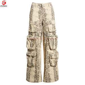 Pantalon Cargo à Imprimé Peau de Serpent Vente en Gros Meilleure Personnalisation Prix Usine Pantalon Cargo à Poches à Jambes Larges - Product Image 6