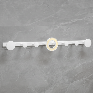 Crochet mural exclusif JIBH029 à 7 points, blanc, en métal robuste, pour robe, salle de bain, cuisine, vente en gros - Product Image 1