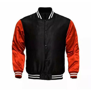 Vestes d'université de baseball en satin pour hommes brodées sur mesure de haute qualité pour l'hiver - Product Image 2