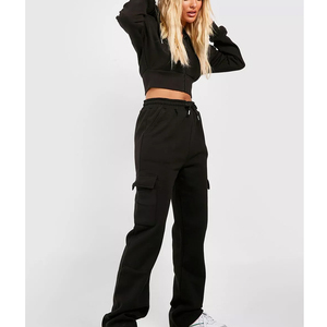 Chándales recortados para mujer de la mejor calidad, diseño personalizado, conjuntos cortos de Color sólido transpirable para invierno, precio barato - Product Image 1