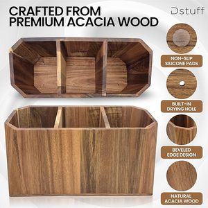 ที่วางช้อนไม้แกะสลักสามชั้นแบบปรับได้ งานฝีมือประณีต ดีไซน์คลาสสิก สวยงามไม่ซ้ำใคร ขายส่ง - Product Image 2