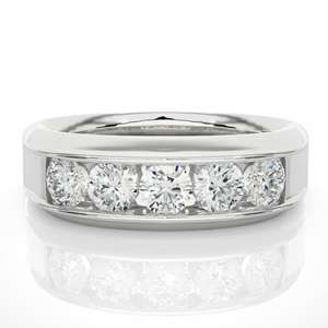 1.75 TCW rond Briliiant coupe 5 pierre Moissanite bague pour femmes/anniversaire cadeau bague bande pour amour cadeau d'anniversaire - Product Image 1