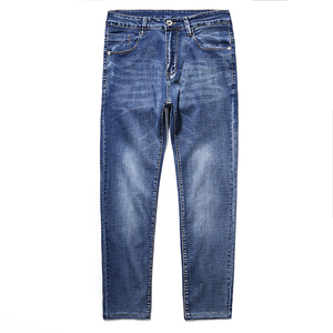 Pantalones vaqueros ajustados cónicos para hombre, pantalones vaqueros de algodón azules personalizados de fábrica OEM, ropa informal, Vaqueros cómodos - Product Image 1