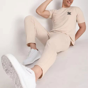 Camisetas y pantalones de tamaño personalizado transpirables hechos en fábrica, camisetas y pantalones de hombre lisos hechos en algodón - Product Image 3