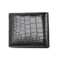 Portefeuille en cuir véritable pour hommes, portefeuille d'affaires multi-cartes horizontal noir de grande capacité pour sacs à main et luxe