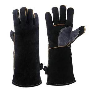 Tamaños personalizados con su propio logotipo Guantes de soldadura de cuero de vaca divididos Guantes transpirables de fabricación de fábrica - Product Image 5