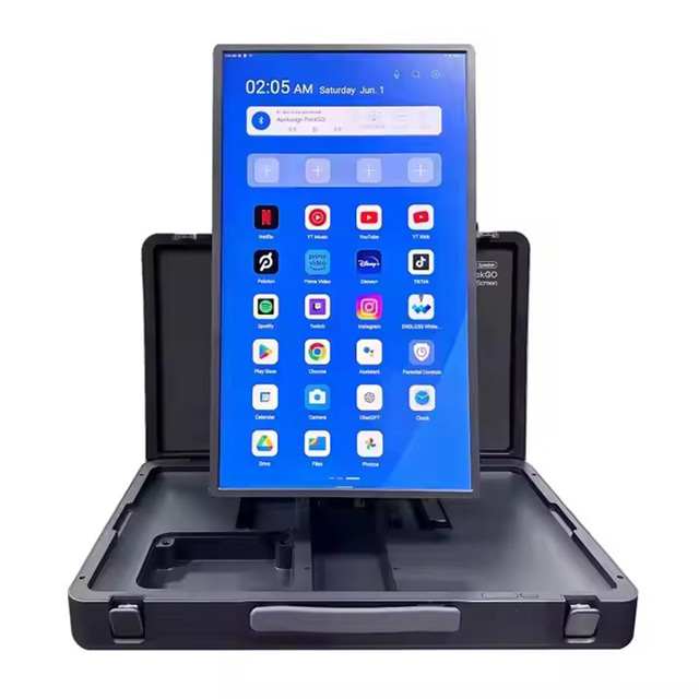 27 Inch Portable Smart TV Android 12 System Touch Screen Briefcase Monitor Suitcase Tablet with Source Factory