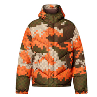 Veste matelassée avec logo appliqué, faible MOQ, style lettres imprimées, veste d'hiver à capuche, coupe-vent, veste d'extérieur, doudoune